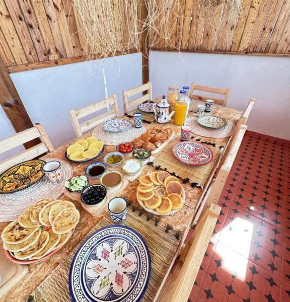 Breakfast served at the surf house