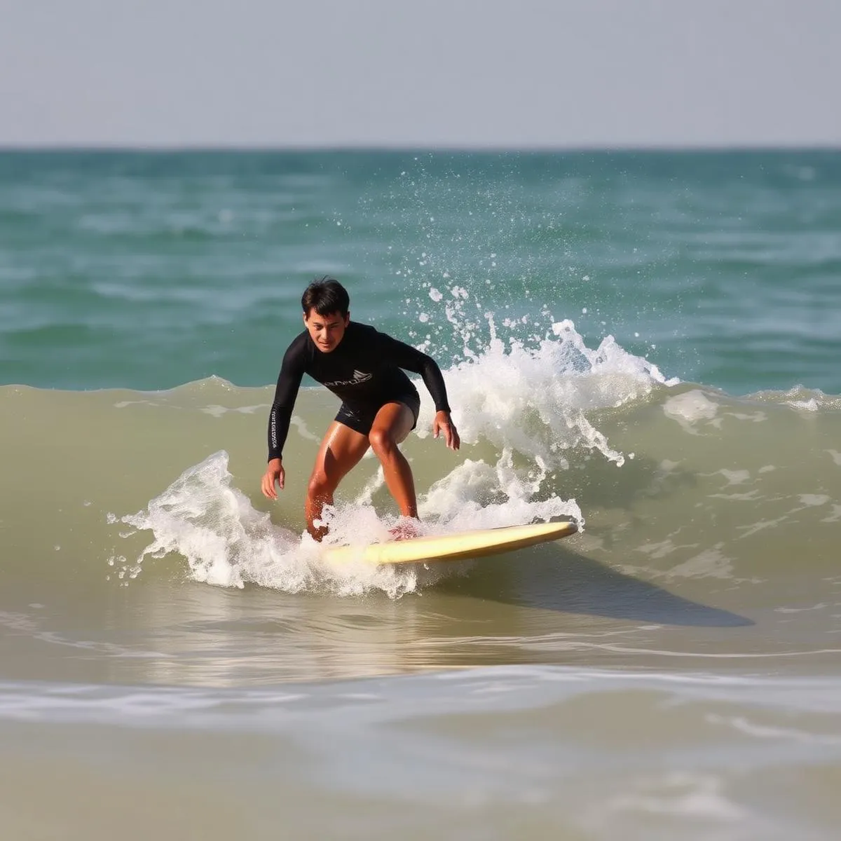 Coach and surfers heading into Atlantic water — shared lodge Morocco surf camp week